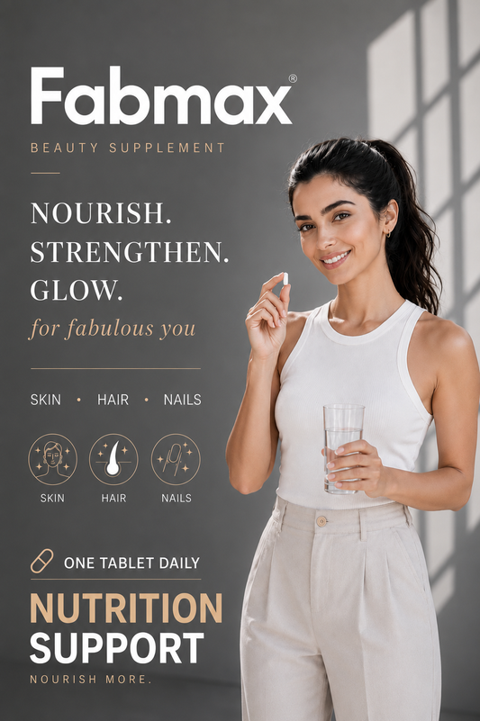 Fabmax Tablets : Skin, Hair & Nails Beauty Supplement / Nutrition Support ( 30 tablets ): Women Health: Radiant Skin , Lustrous Hair & Healthy Nails