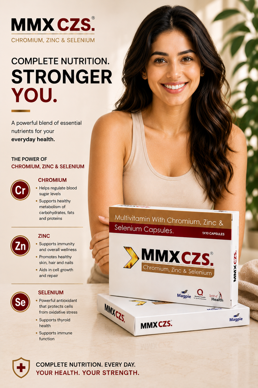 MMX CZS Capsules: Multivitamin with Chromium , Zinc , Selenium , B complex & Vitamin C (30 capsules): Men & Women Health : The energiser - Optimiser