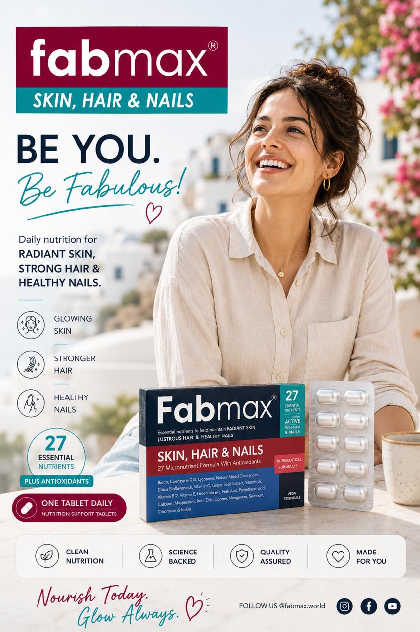 Fabmax Tablets : Skin, Hair & Nails Beauty Supplement / Nutrition Support ( 30 tablets ): Women Health: Radiant Skin , Lustrous Hair & Healthy Nails