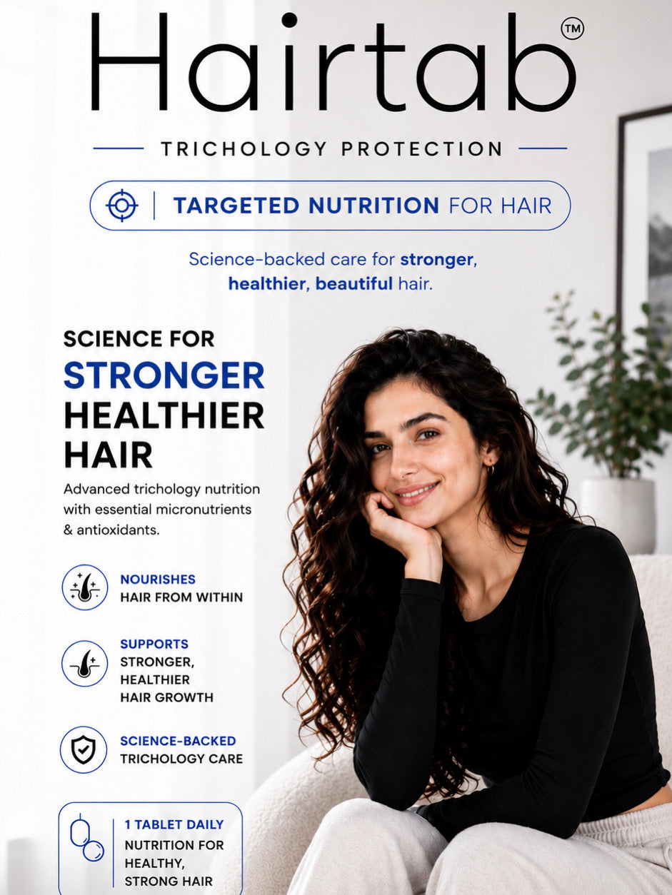 Hairtab Tablets ( Trichology Protection)   : Hair Support Nutrition . 30 tablets: Men & Women Health( STIMULATES, NOURISHES & STRENGTHENS)