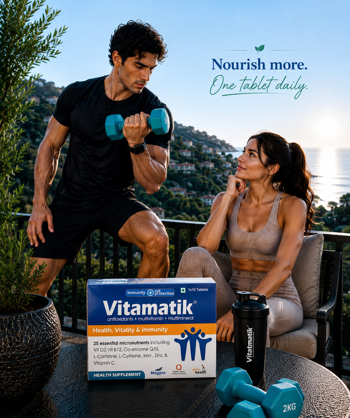 Vitamatik tablets: Daily Health Supplement / Health Vitality & Immunity ( 30 tablets ): Men & Women Health: Immune system support: Active Lifestyle