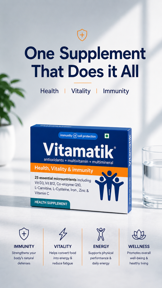 Vitamatik tablets: Daily Health Supplement / Health Vitality & Immunity ( 30 tablets ): Men & Women Health: Immune system support: Active Lifestyle