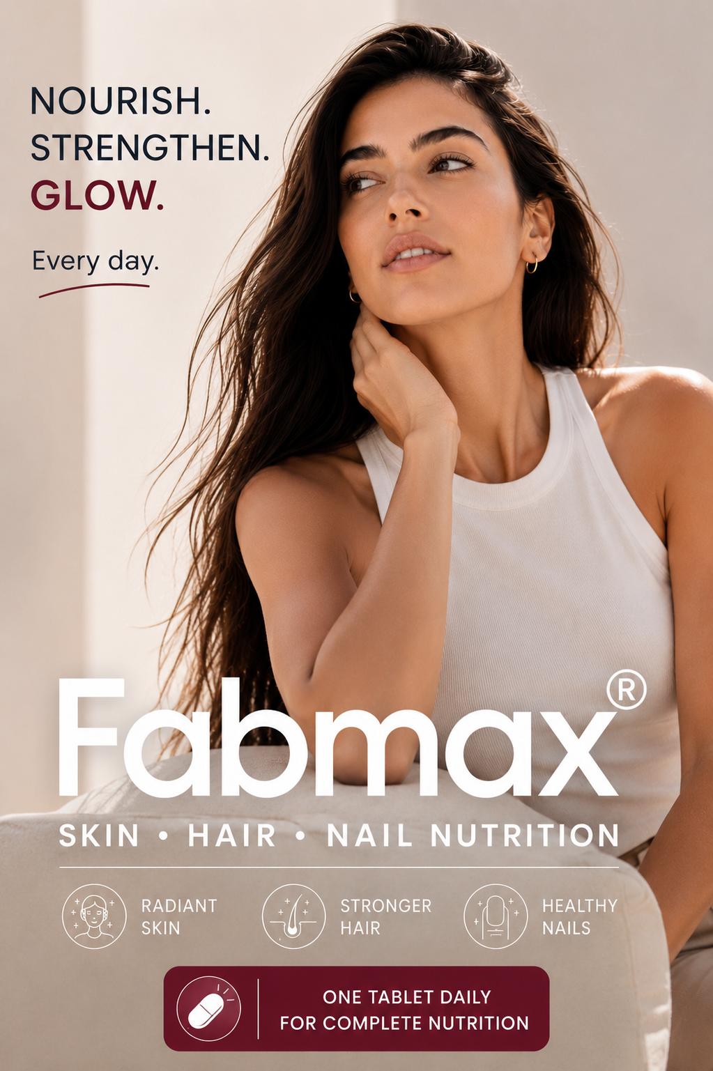Fabmax Tablets : Skin, Hair & Nails Beauty Supplement / Nutrition Support ( 30 tablets ): Women Health: Radiant Skin , Lustrous Hair & Healthy Nails