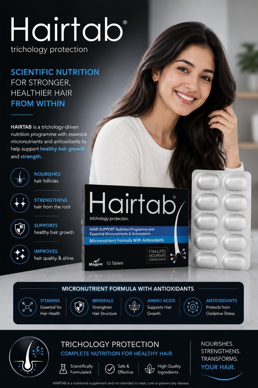 Hairtab Tablets ( Trichology Protection)   : Hair Support Nutrition . 30 tablets: Men & Women Health( STIMULATES, NOURISHES & STRENGTHENS)