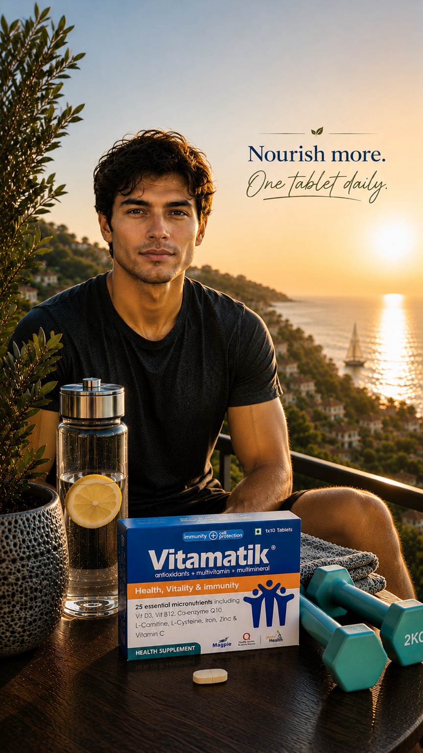Vitamatik tablets: Daily Health Supplement / Health Vitality & Immunity ( 30 tablets ): Men & Women Health: Immune system support: Active Lifestyle