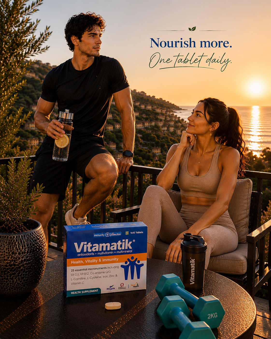 Vitamatik tablets: Daily Health Supplement / Health Vitality & Immunity ( 30 tablets ): Men & Women Health: Immune system support: Active Lifestyle