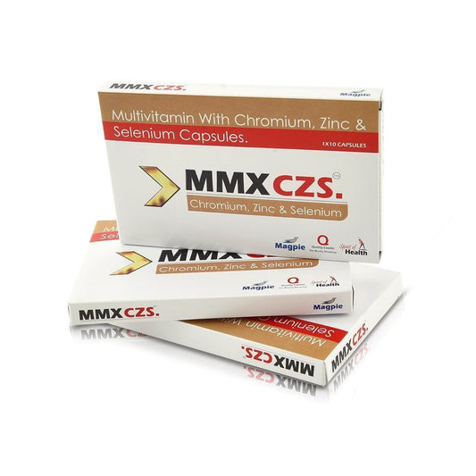 MMX CZS Capsules: Multivitamin with Chromium , Zinc , Selenium , B complex & Vitamin C (30 capsules): Men & Women Health : The energiser - Optimiser