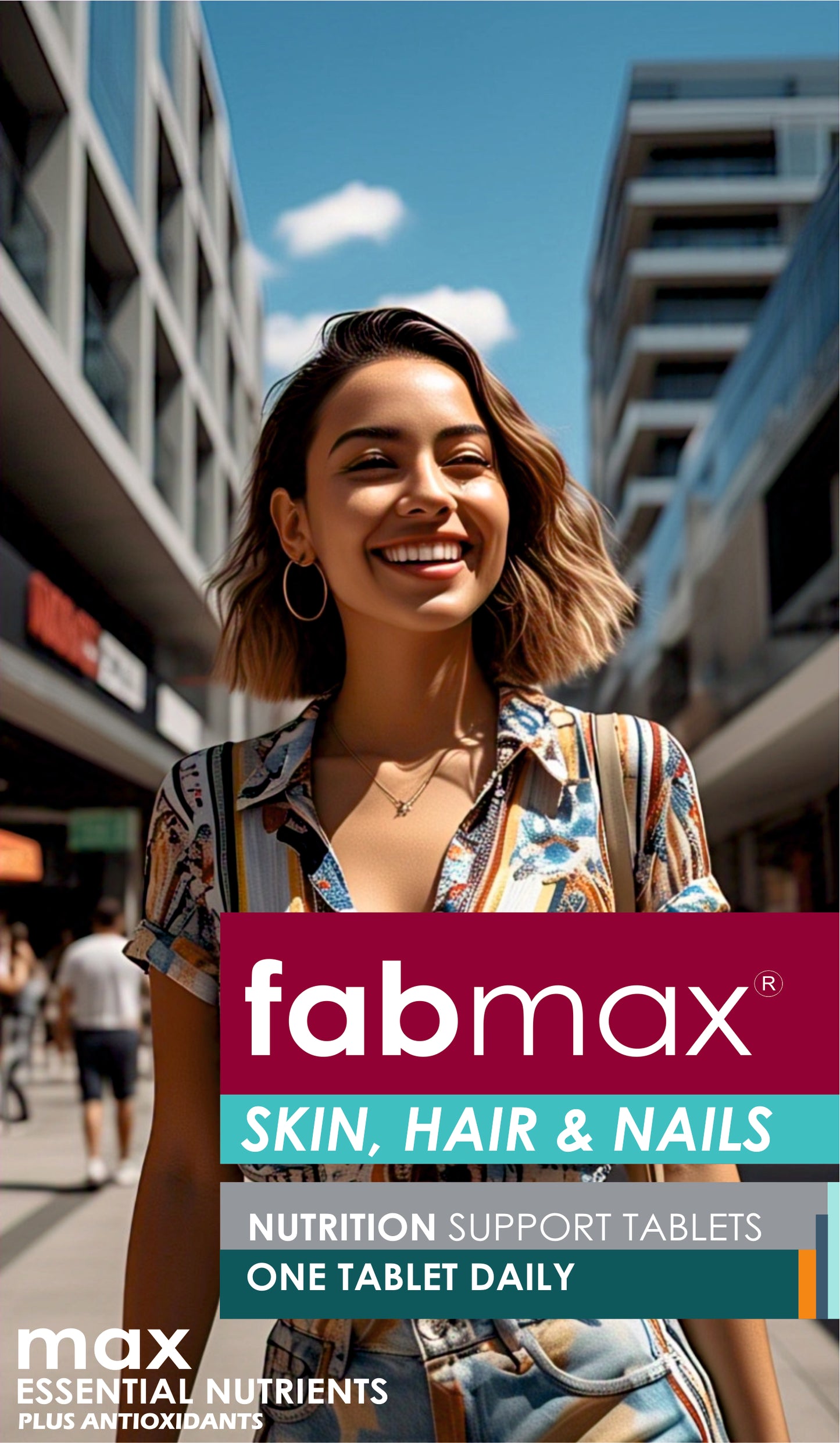 Fabmax Tablets : Skin, Hair & Nails Beauty Supplement / Nutrition Support ( 30 tablets ): Men & Women Health: Radiant Skin , Lustrous Hair & Healthy Nails