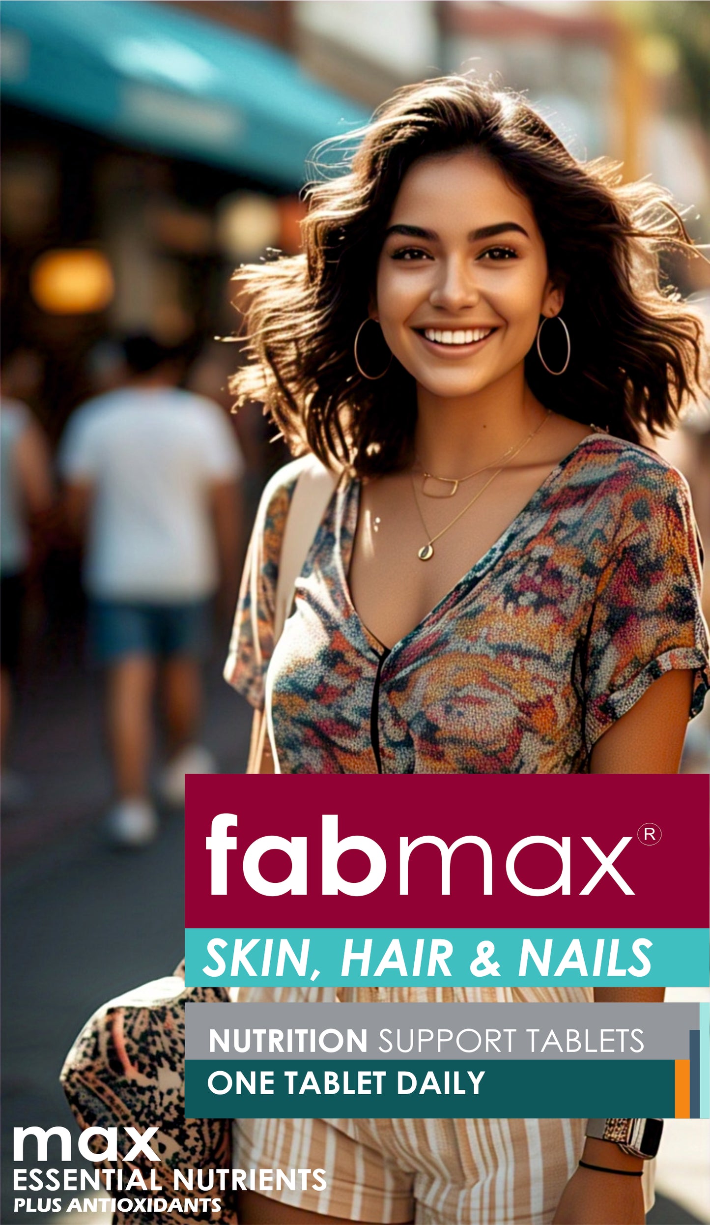 Fabmax Tablets : Skin, Hair & Nails Beauty Supplement / Nutrition Support ( 30 tablets ): Men & Women Health: Radiant Skin , Lustrous Hair & Healthy Nails