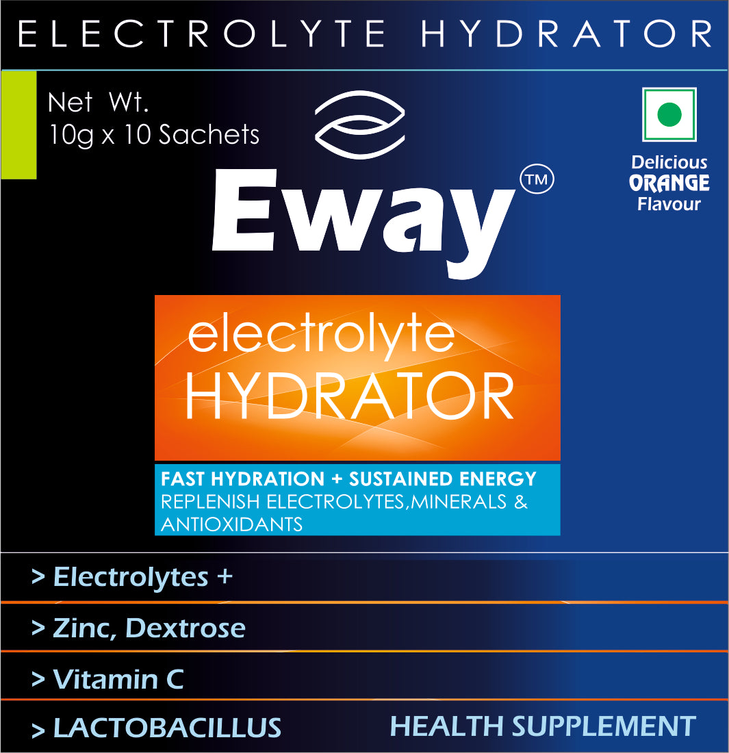 Eway : The Electrolyte Hydrator / Energy Drink ( In 10 gm sachet form) 10 sachets pack : Men & Women Health